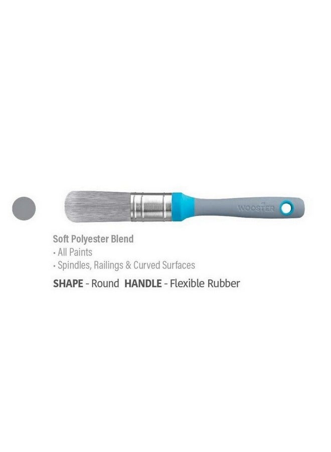 Wooster Flex and Fit Soft Polyester Blend Round Head Paint Brush Grey and Blue 1 x 2-1/2 Inch 0087120000 - Image 3